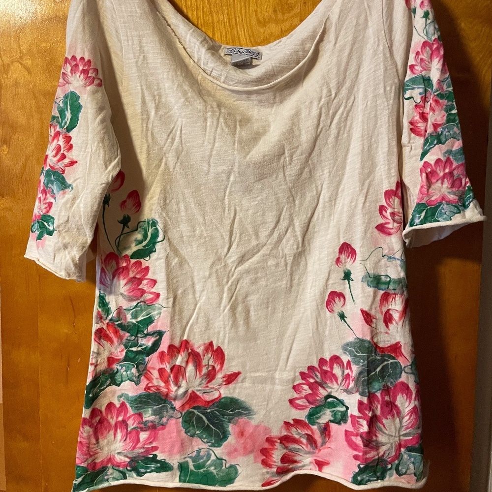 LUCKY BRAND Y2K LILLY FLOWER 3/4 SLEEVE
